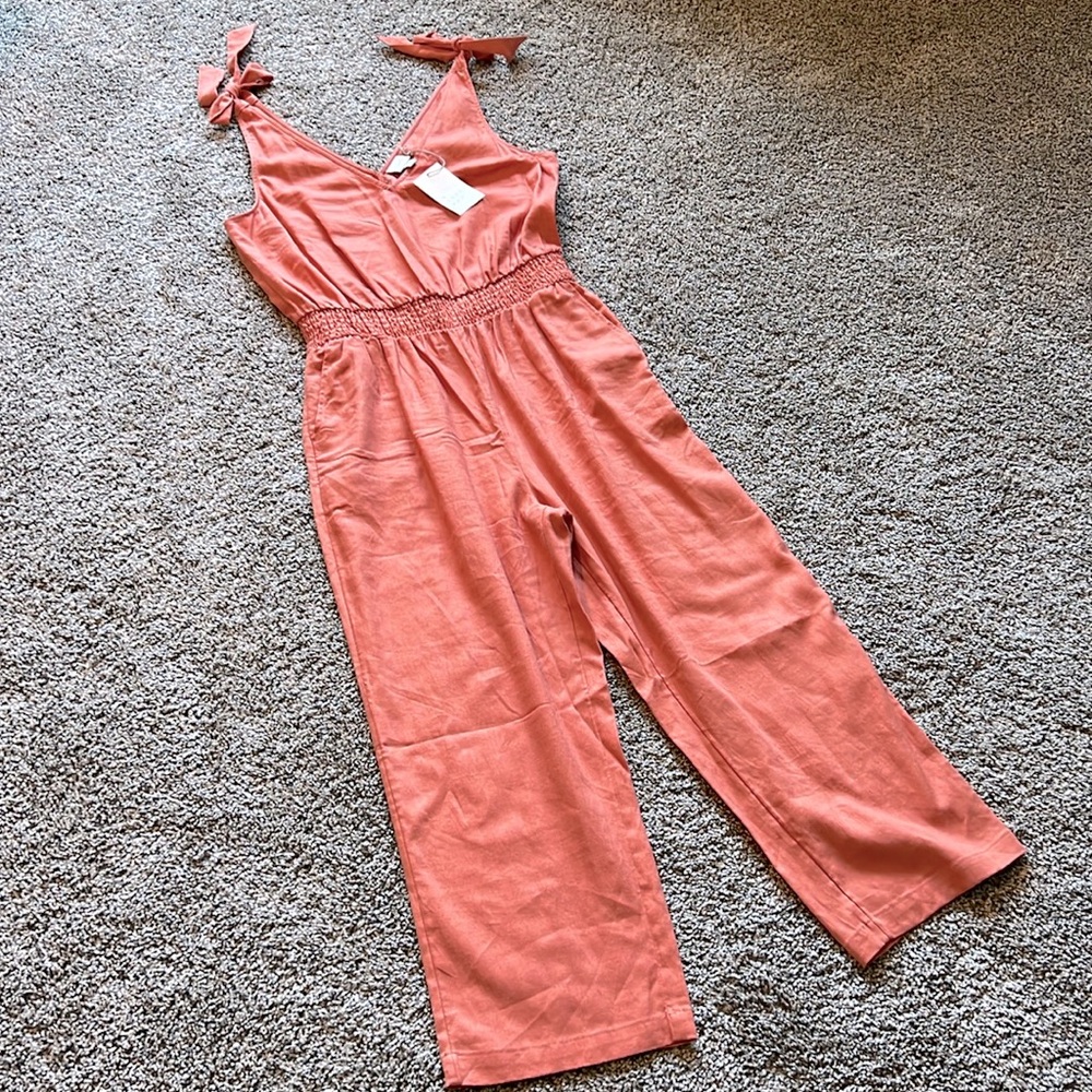 A New Day Linen Sleeveless Wide-Leg Romper